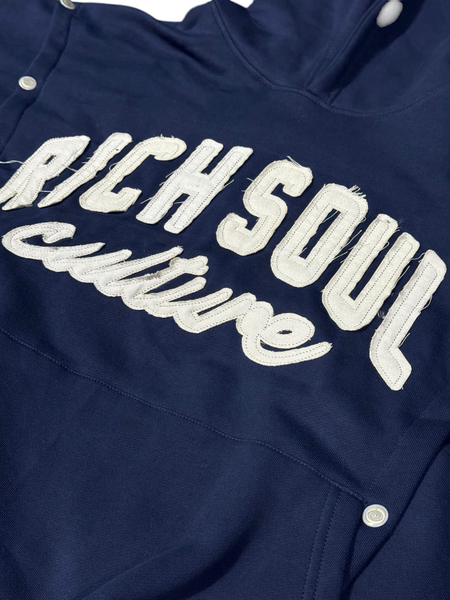 No Hard Feelings Navy Blue Hoodie – Rich Soul Culture