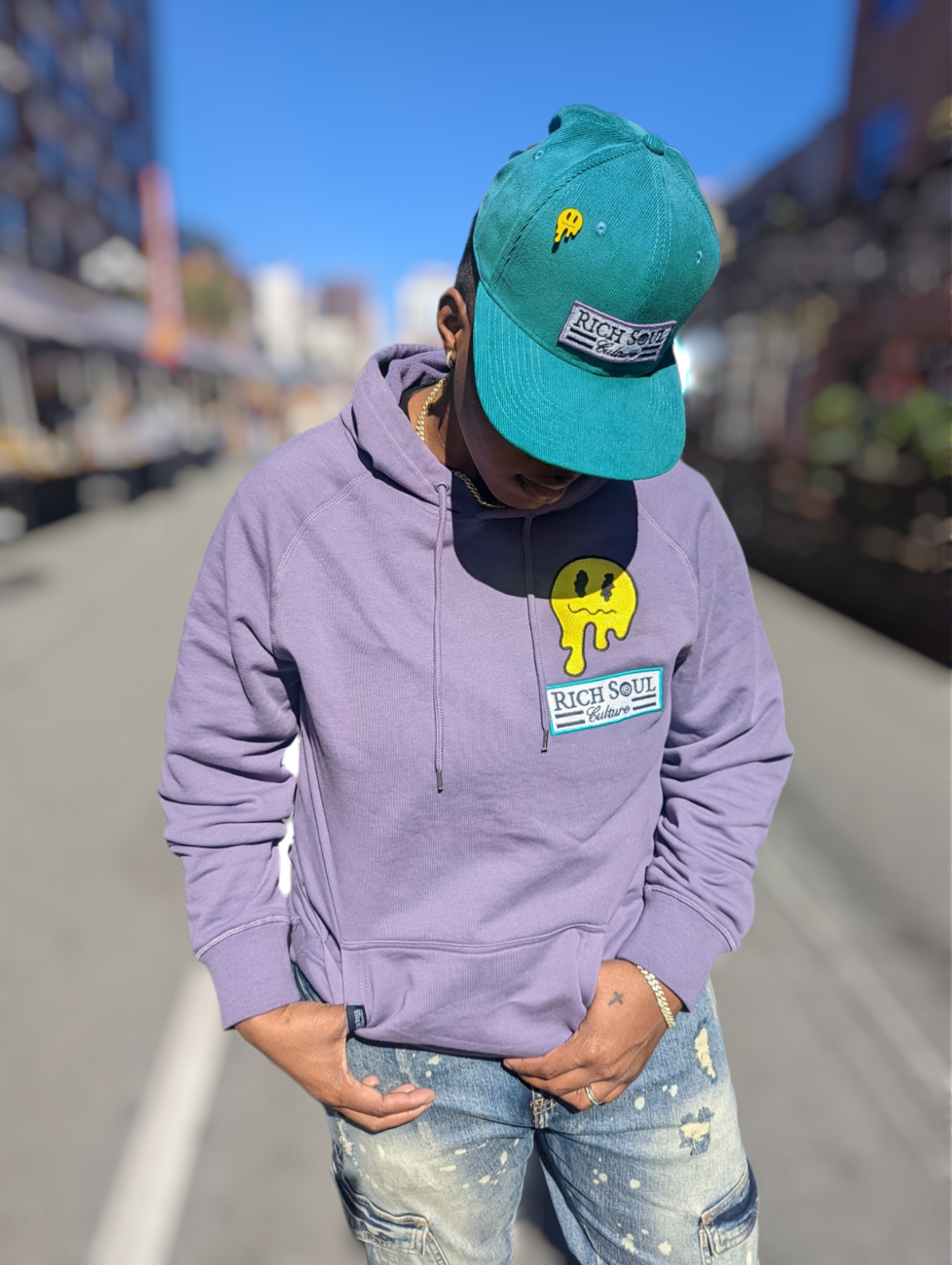 Mauve Purple Ghosted Hoodie