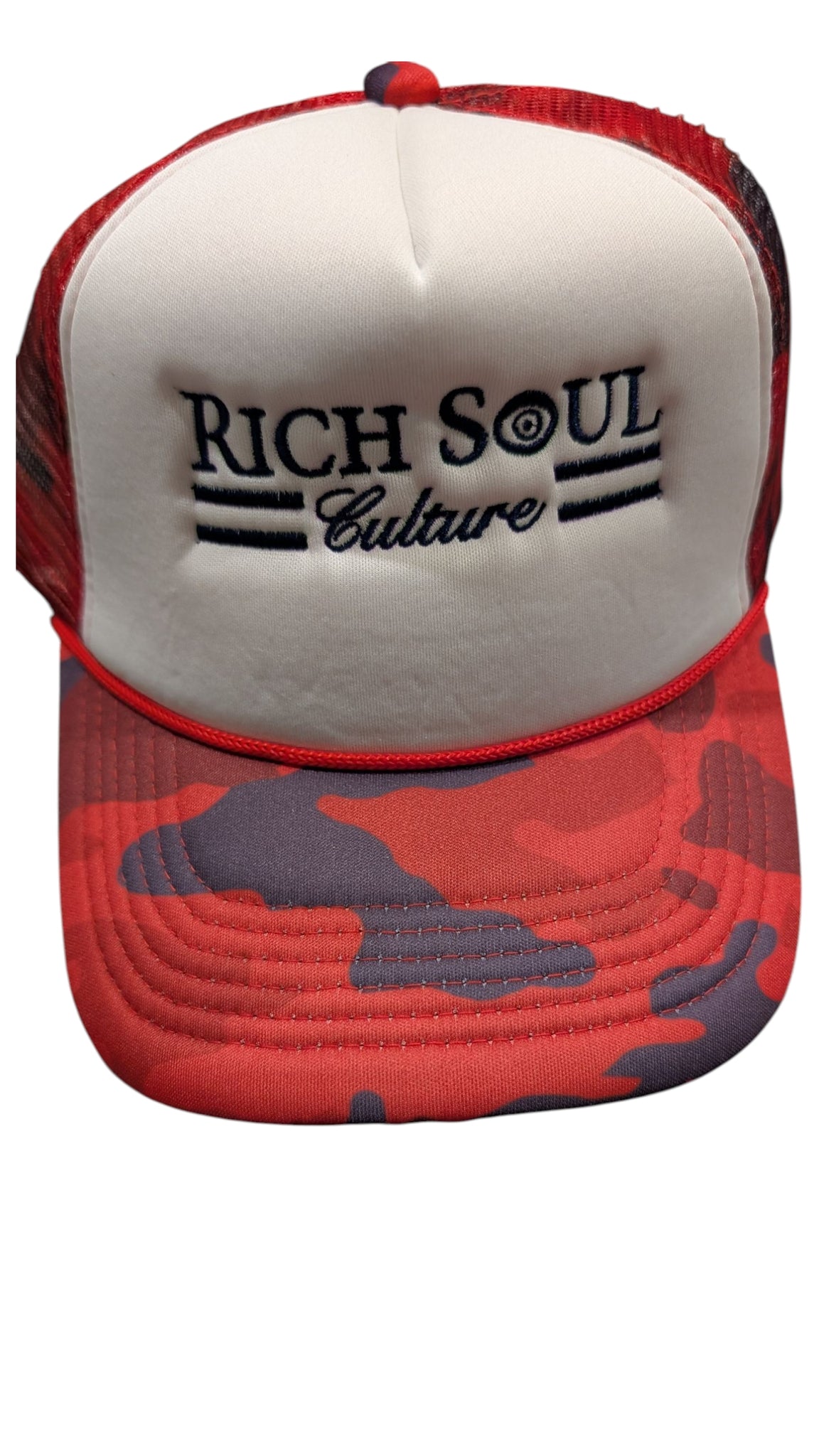 Camo Red Mesh Snapback Hat