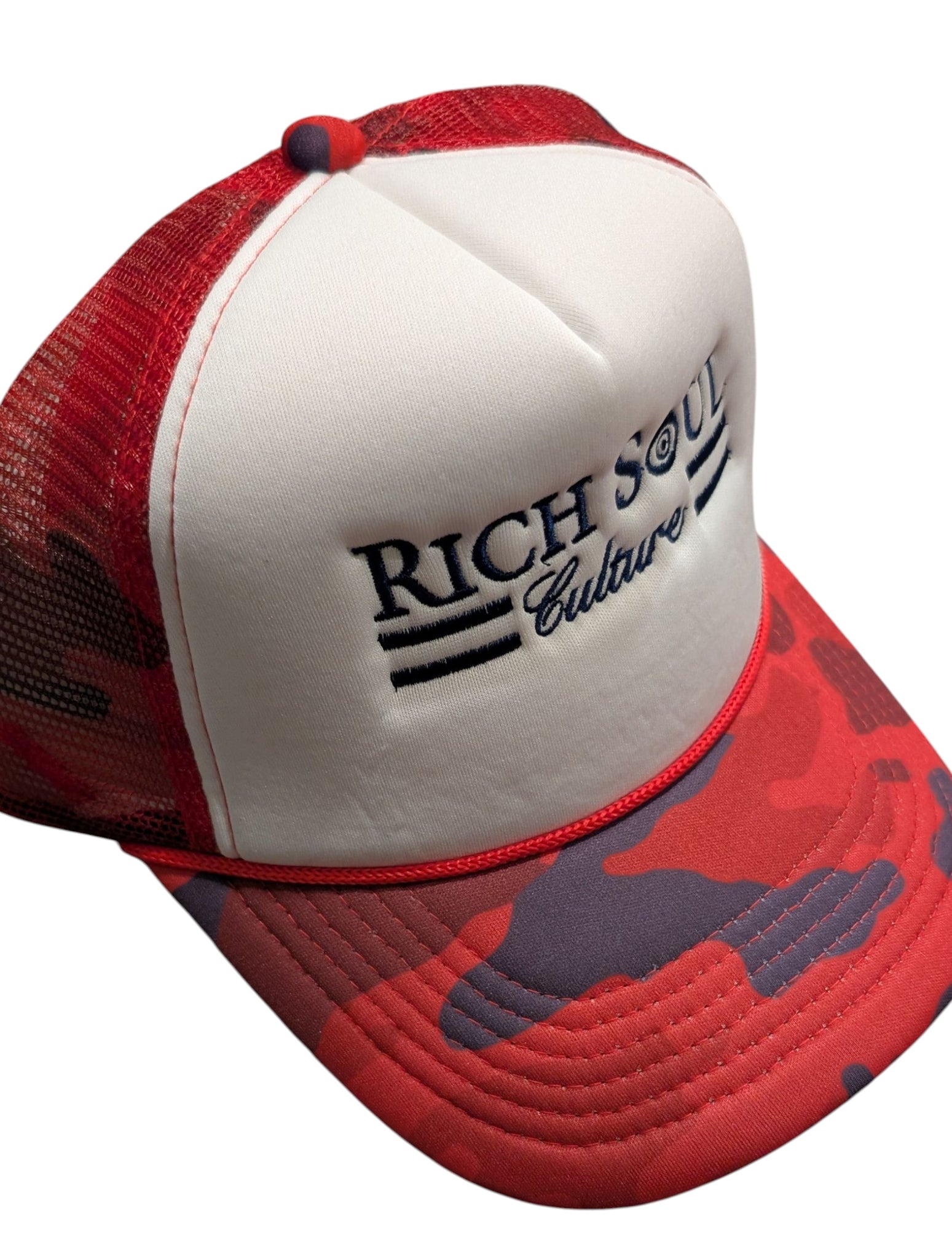 Camo Red Mesh Snapback Hat