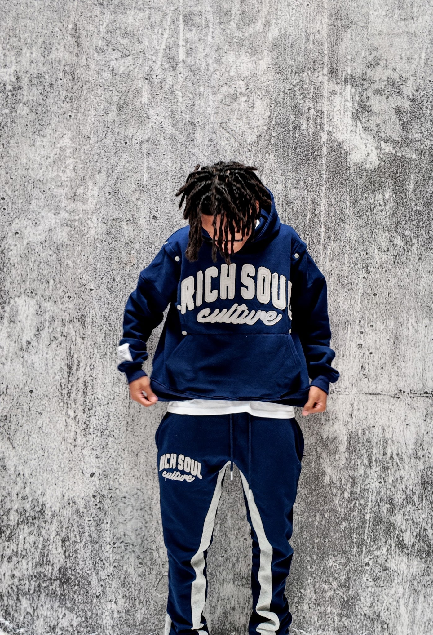 No Hard Feelings Navy Blue Sweatpants
